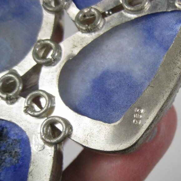 Druzy Quartz Sterling Silver 925 Statement Necklace Adjustable Chain Bib 23 inch - Picture 8 of 9